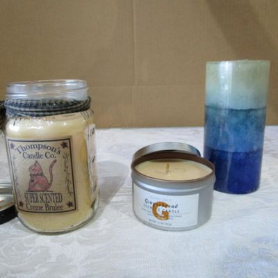 Sale Photo Thumbnail #186: Superscented Crème Brule 12 net wt., Gingerbread 5.7 oz, scented pillar (2.76" x 5.79"), See pictures