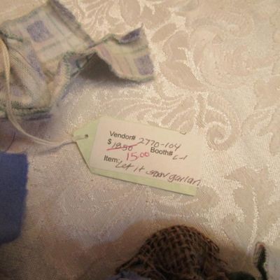 Sale Photo Thumbnail #522: Garland is 63" long, sign is 7-1/2" x 3-1/2", See pictures