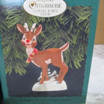 Sale Photo Thumbnail #577: 1 from Hallmark Keepsake Ornament Collectors' Club - lighted Rudolph, 1 Hallmark Keepsake ornament