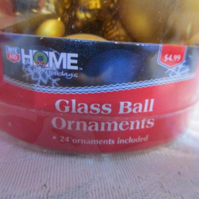 Sale Photo Thumbnail #876: Gold ornaments are glass, red & silver are shatterproof, see pictures