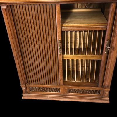 Sale Photo Thumbnail #15: 5) Wood storage cabinet with tambour (roll-up) doors. Local    /Shreveport.  