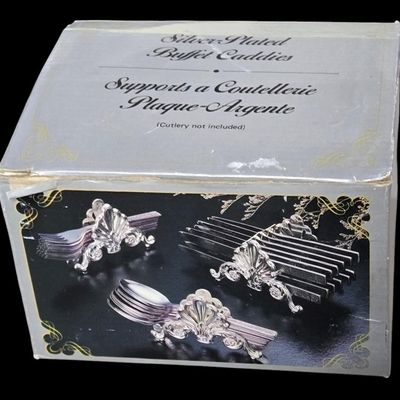 Sale Photo Thumbnail #45: Silver Plated Buffet / Napkin Caddies  Group of 3.                           