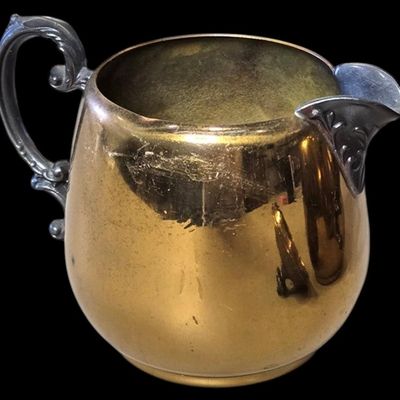 Sale Photo Thumbnail #192:  Wm Rogers Gold-Tone Creamer and Covered Sugar.                           