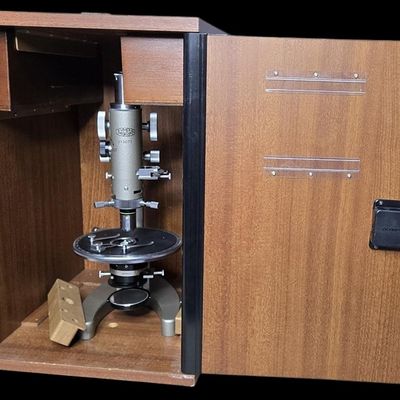 Sale Photo Thumbnail #261:  Olympus Tokyo Microscope in Cabinet  SN 213071.                           