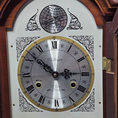 Sale Photo Thumbnail #332:  Waltham 31-Day Chime Wall Clock.                           