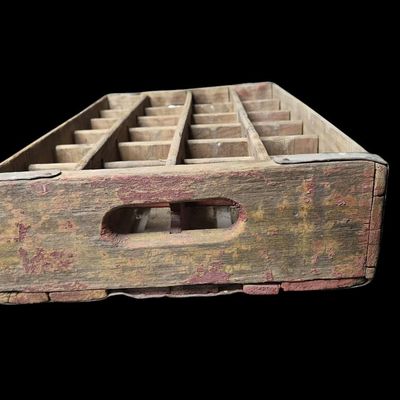 Sale Photo Thumbnail #426:  Wooden Coca-Cola Bottle Crate  Red.                           