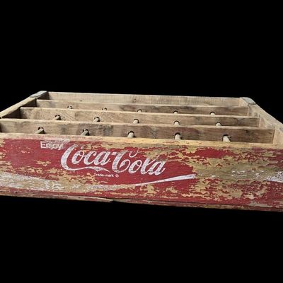 Sale Photo Thumbnail #425:  Wooden Coca-Cola Bottle Crate  Red.                           