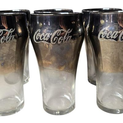 Sale Photo Thumbnail #614:  Set of 6 Ombre Coca-Cola Glasses.                           