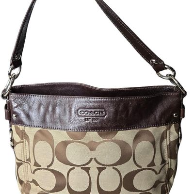 Sale Photo Thumbnail #741:  Coach signature jacquard hobo. Pre-owned.     $55                     