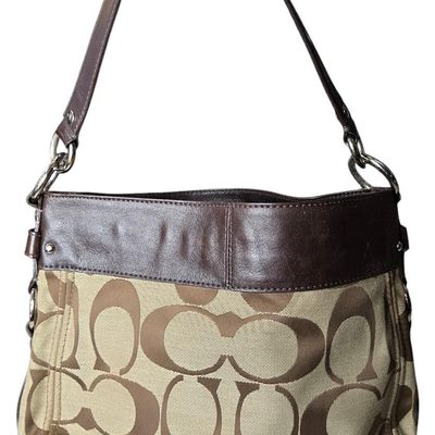 Sale Photo Thumbnail #743:  Coach signature jacquard hobo. Pre-owned.     $55                     