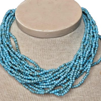 Sale Photo Thumbnail #787:  Blue Multi-Strand Necklace  18 Inch.                           