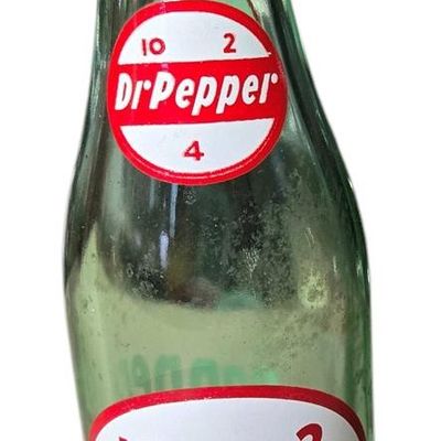 Sale Photo Thumbnail #837:  Lot of 3 soda bottles: 2 Dr Pepper / 1 Pepsi.                           