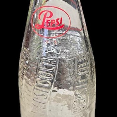 Sale Photo Thumbnail #829:  Lot of 3 soda bottles: 2 Dr Pepper / 1 Pepsi.                           