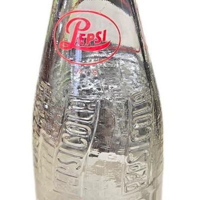 Sale Photo Thumbnail #836:  Lot of 3 soda bottles: 2 Dr Pepper / 1 Pepsi.                           