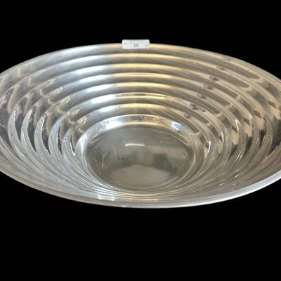 Sale Photo Thumbnail #927:  Metal Bowl With Ribbed Design  14 x 4 Inches.                           
