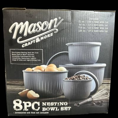 Sale Photo Thumbnail #998:  Mason Craft & More 8-Piece Nesting Bowl Set With Lids.                           