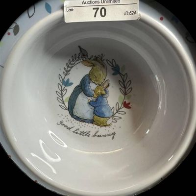Sale Photo Thumbnail #1005:  Peter Rabbit 5-Piece Dinnerware Set for Children  6M+.                           