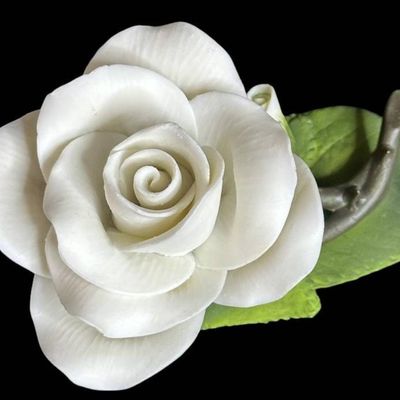 Sale Photo Thumbnail #1054:  Capodimonte Porcelain Rose Figurine  5 Inches.                           
