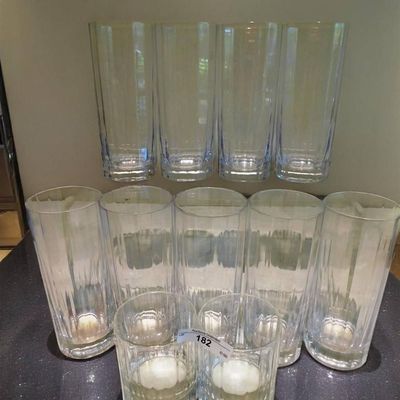 Sale Photo Thumbnail #1091:  Clear Glass Tumblers  Possible Ellesse Design.                           