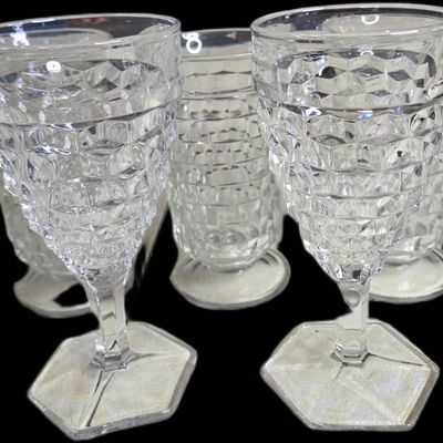 Sale Photo Thumbnail #1135:  American Fostoria Glassware Set  Includes Goblets and Tumblers.                           