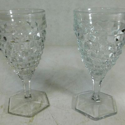 Sale Photo Thumbnail #1139:  American Fostoria Glassware Set  Includes Goblets and Tumblers.                           