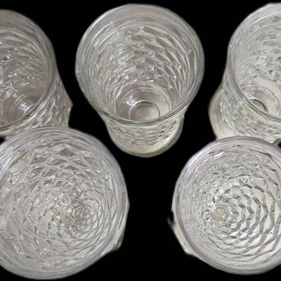 Sale Photo Thumbnail #1136:  American Fostoria Glassware Set  Includes Goblets and Tumblers.                           