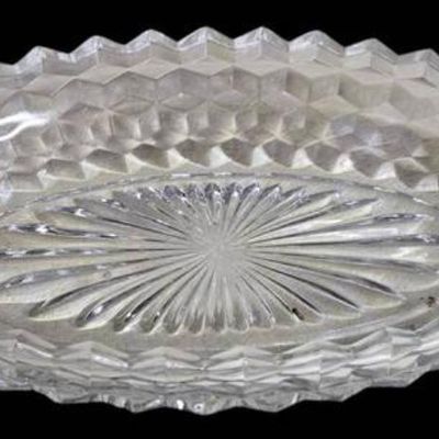 Sale Photo Thumbnail #1156:  American Fostoria 3-Piece Glass Set With Divided and Footed Bowls.                           