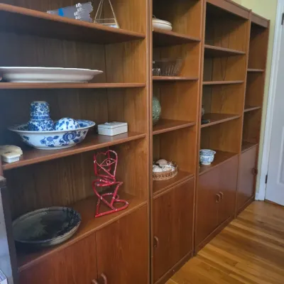 Sale Photo Thumbnail #29: Four Danish Teak Bookcase Cabinets