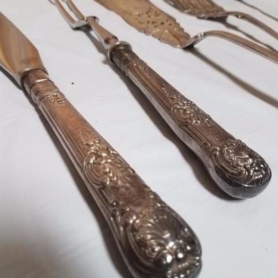 Lot-65 5 Pc Fork, Knife, & Spoon Lot Silver Plate WT