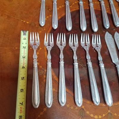 Lot-58 23 Pc Fork & Knife Set Stamped WMF (Loose)