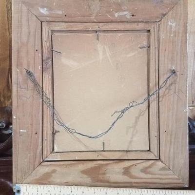 Lot-23 Small Vintage Wooden Framed Floral Painting Artist Signed 