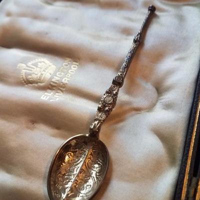 Lot-47 Elegant 7pc Elkington Tea Spoon Set Flatware Liverpool England