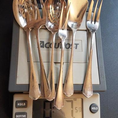 Lot-52 Set of 6 Christofle Orfevrerie Flatware Serving Pieces in Case