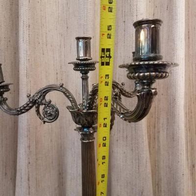 Lot-35 Pair 19th Century Elkington Claw Foot Candelabras 