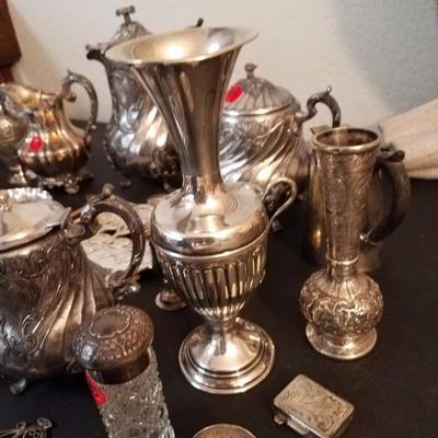 Lot-154 25 Pc Mixed Silver Plate Lot Various Pieces 