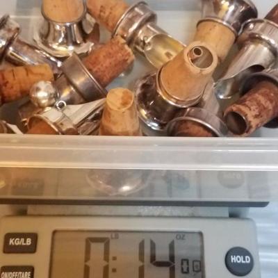 Lot-163 Alcohol Spout Lot 800 Stamped Silver W/ Corks