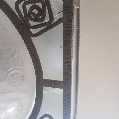 Lot-42 Hanging Hardwired Glass Light W/ Metal Framing