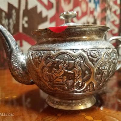 Lot-80 11 Pc Various Mixed Silver Plate Assortment (Teapot)