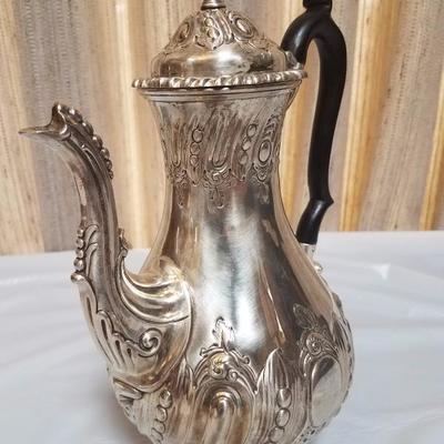 Lot-81 Warranted Silver Black Handled Teapot 1204