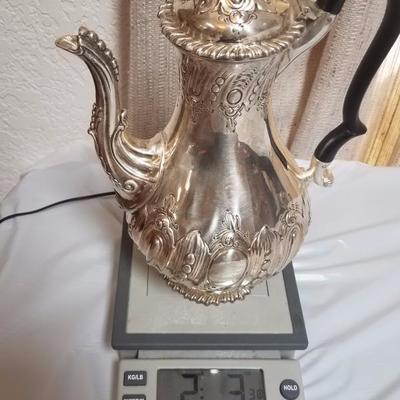 Lot-81 Warranted Silver Black Handled Teapot 1204