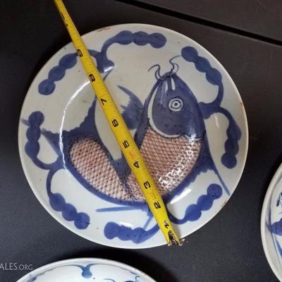 Lot-117 Set of 6- 9 1/2"Tao-Kwang Plates  (Red pattern)