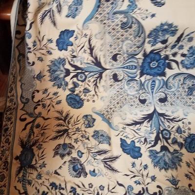 Lot-164 Vintage Blue Print Curtain Set