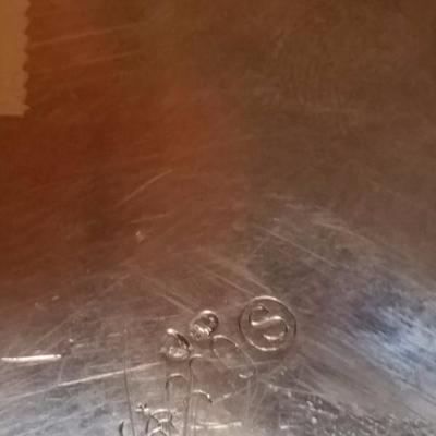 Lot-75 15 1/2" Silver Round Serving Platter Stamped 800
