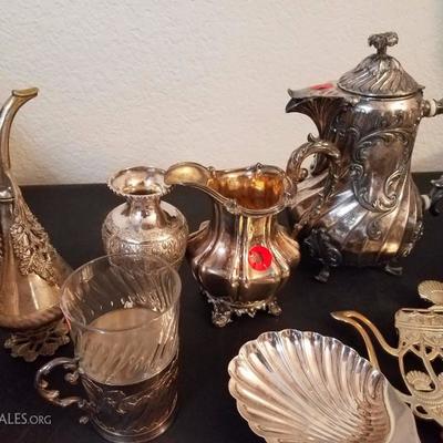 Lot-154 25 Pc Mixed Silver Plate Lot Various Pieces 