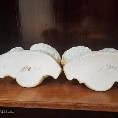 Lot-128 Vintage Pair Signed Basket Holding French Porcelain Figurines