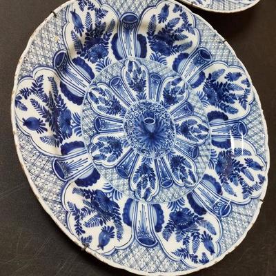 Lot-116 Set of 2 Blue Asian Plates #2 (Excellent Cond.)