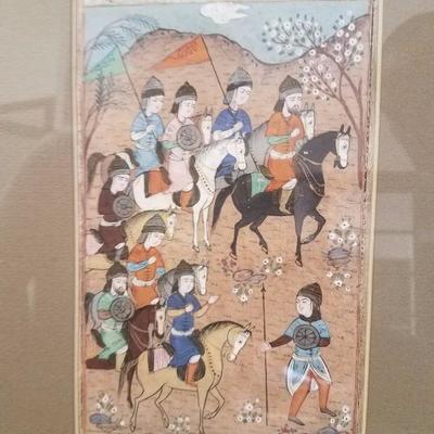 Lot-26 Small Glass Framed Persian Lithograph