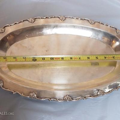 Lot-82 17" Silver Serving Platter Stamped 900