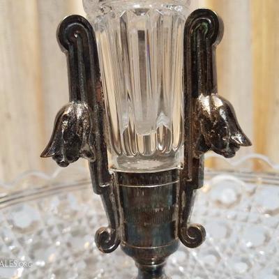 Lot-94 Vintage Footed Crystal Baccarat Bowl 2 Tier