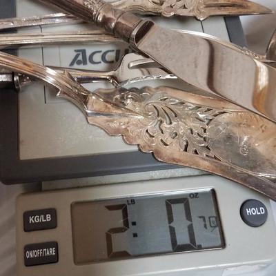 Lot-65 5 Pc Fork, Knife, & Spoon Lot Silver Plate WT
